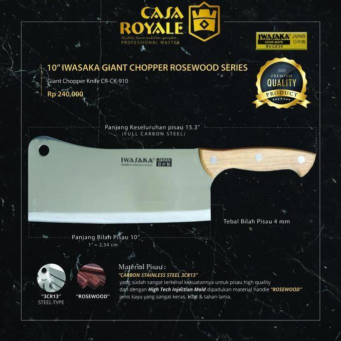 Sale Pisau Daging Iwasaka Giant Chopper 10" Cr-Ck-910 (Premium Quality)