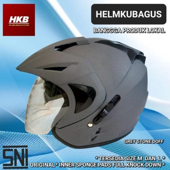 Helm 2 kaca Double Visor. Helm Half Face Double Kaca standar