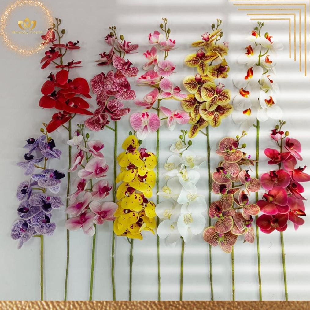 [ 1 Tangkai Panjang ]Bunga anggrek Tangkai Panjang Latex Artificial import semi latex/anggrek / bung