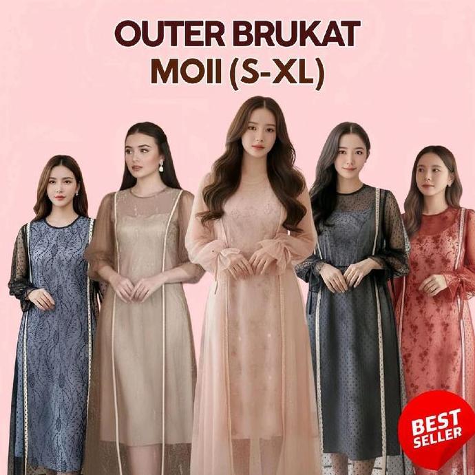 OUTER GAMIS OUTER PANJANG OUTER MOII KONDANGAN BRUKAT TILE OUTER