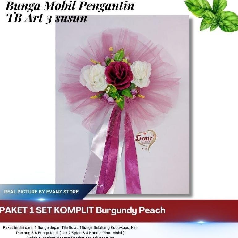 Bunga Mobil Pengantin 3 Art TB / Karangan Bunga Mobil Pernikahan/ Bouquet wedding / Bunga Hiasan Mob