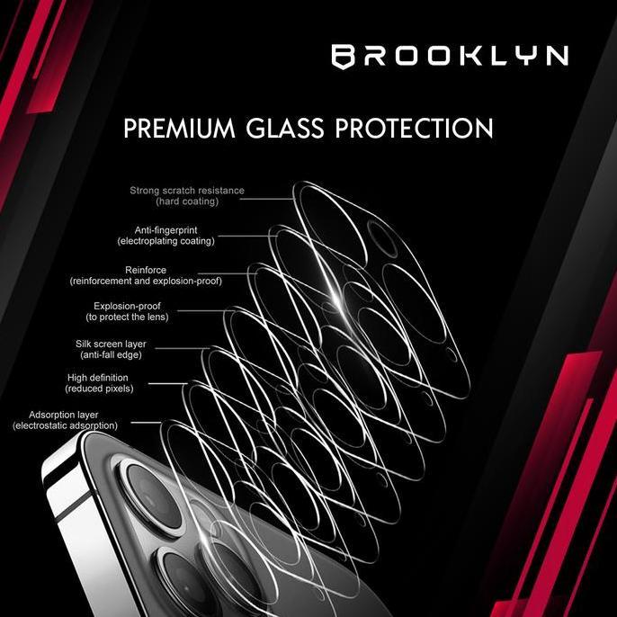Brooklyn iPhone Camera Tempered Glass Full Cover Around Protection