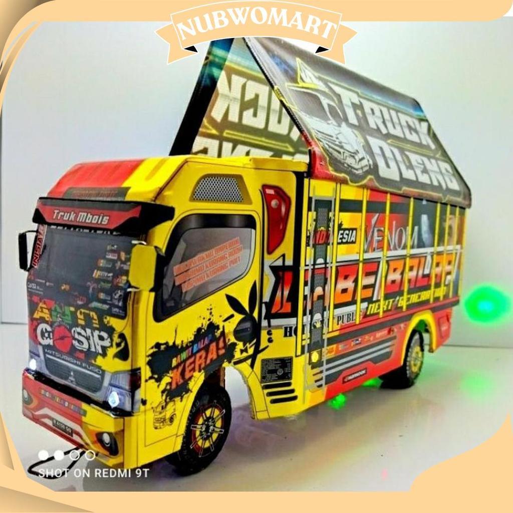 Truk Oleng Miniatur Triplek LED Aman Anak ZH TERBARU