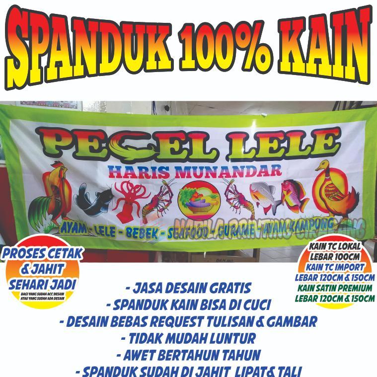 TERBARU 2026 Spanduk Kain Pecel lele  Lamongan  Soto Lamongan  Sari Laut  Lalapan  Seafood  Sate  Na