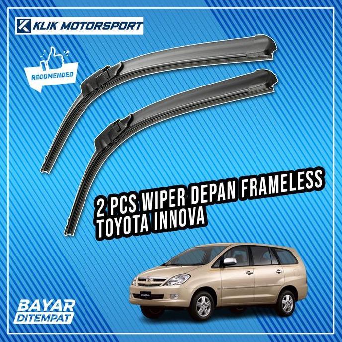 Wiper Innova 2004 - 2014 / Wiper Mobil Frameless - 1 Set Depan 2 Pcs