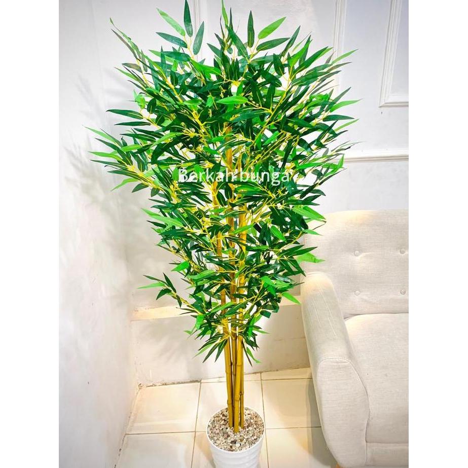 HARGA PABRIK - Pohon Bambu Artificial T 150cm Bambu Partisi Cendani Kuning Pohon Pojok Bunga Sudut P