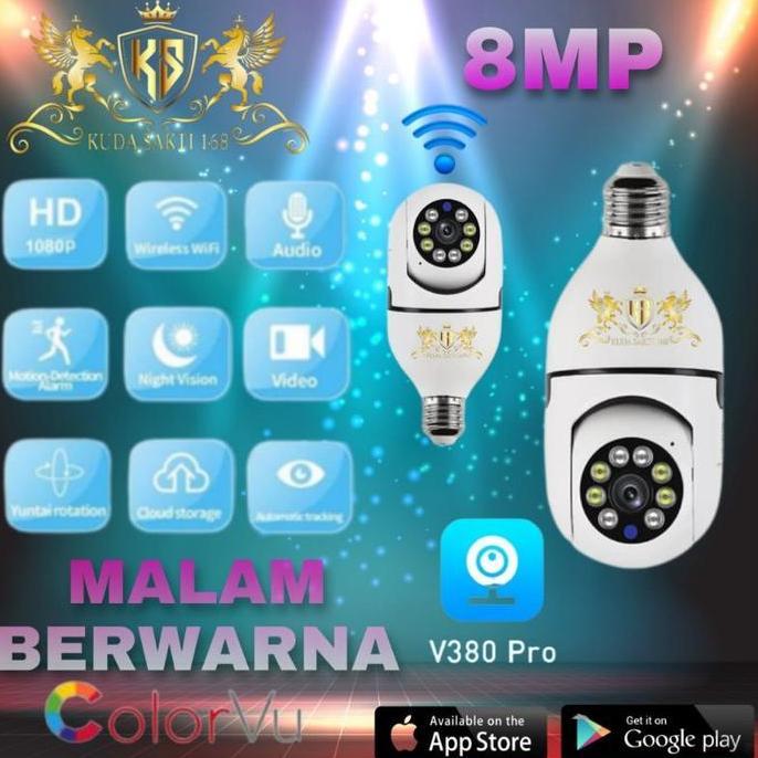 kamera cctv lampu ip wireless panorama 360 bohlam SUM