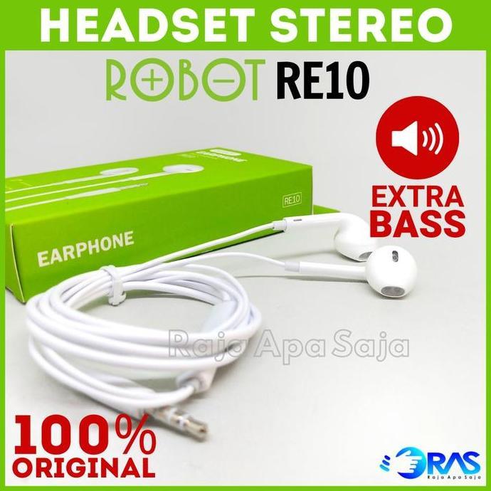 HEADSET ROBOT RE10 FULL BASS STEREO - Handsfree Earphone Hetset