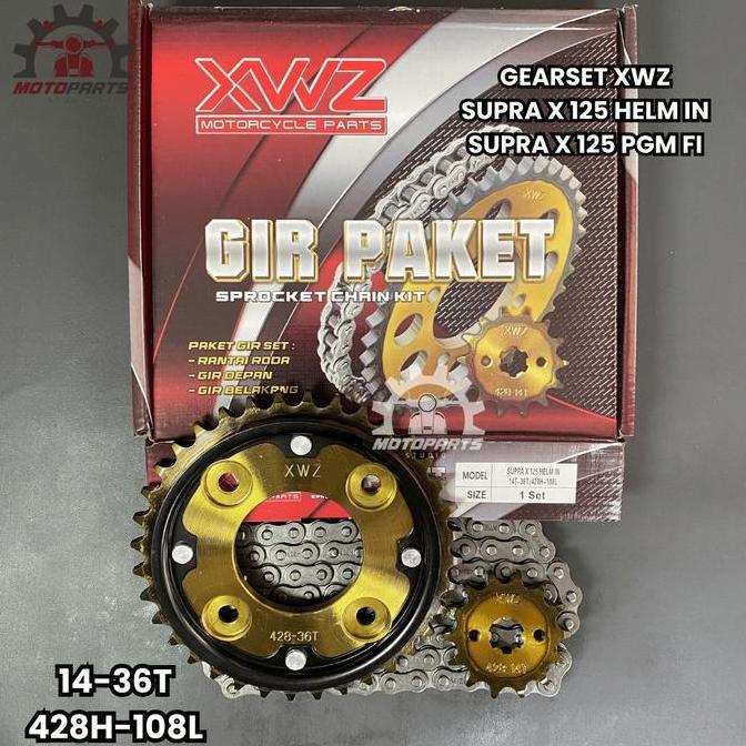 NEW GEAR GIR SET GIR PAKET SUPRA X 125 HELM IN SUPRA X 125 INJEKSI 36T XWZ