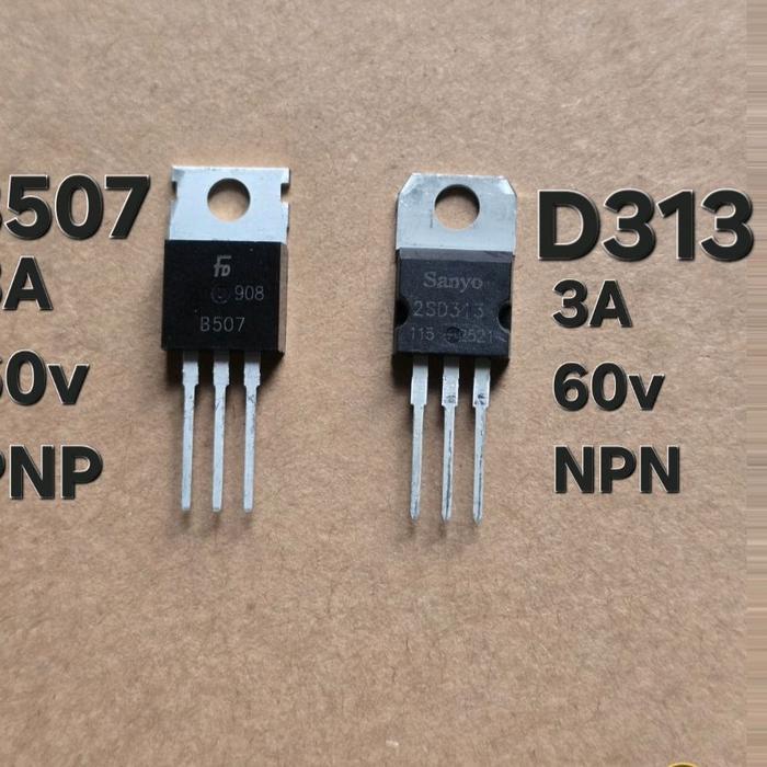 ( TRANSISTOR NPN PNP 3A 60V ) Transistor  penguat daya frekuensi rendah AF sakelar  switching D313 B