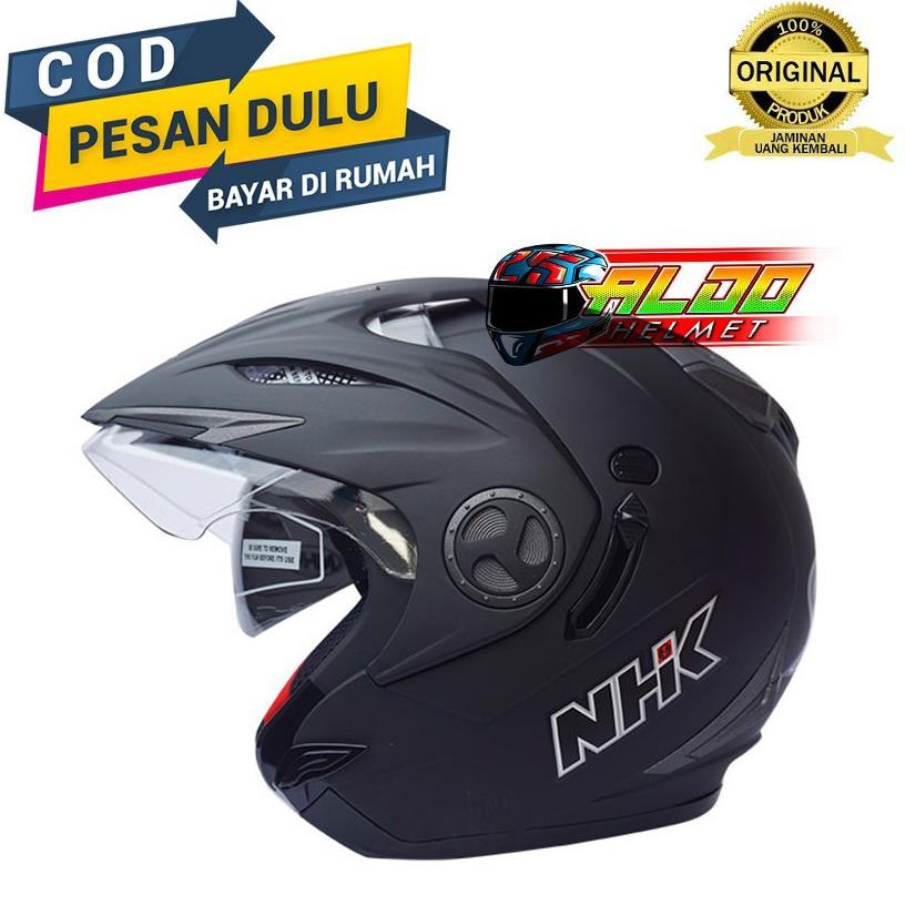 HELM NHK | NHK | Helmet NHK AVIATOR solid original | Helm double visor | NHK HALF FACE Termurah