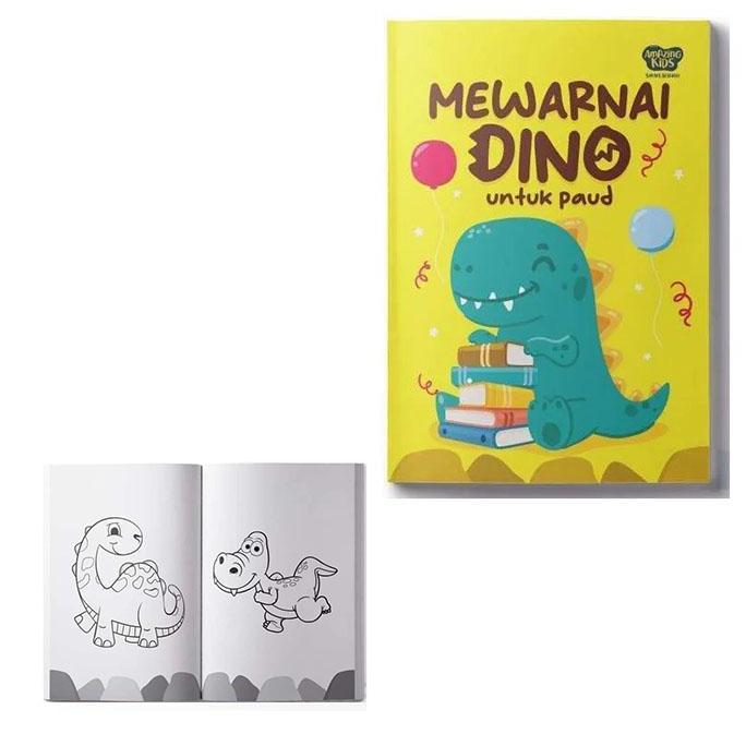 Buku Mewarnai Dino untuk Anak PAUD TK Amazing Kids