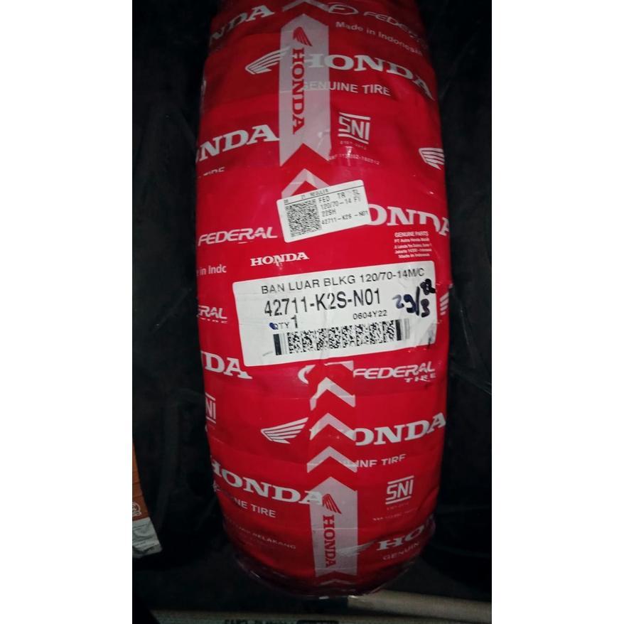 Ban Federal/AHM 120/70-14 K2S-N01 Tubeless, Ban Motor Matic tubles 120 70 14, Ban Vario 160