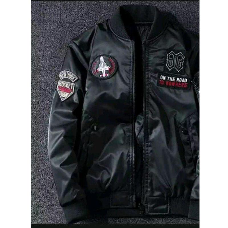 Jaket Bomber On The Road  Pria Jaket viral tiktok tebal murah Casual Keren Sporty Waterproof Panjang