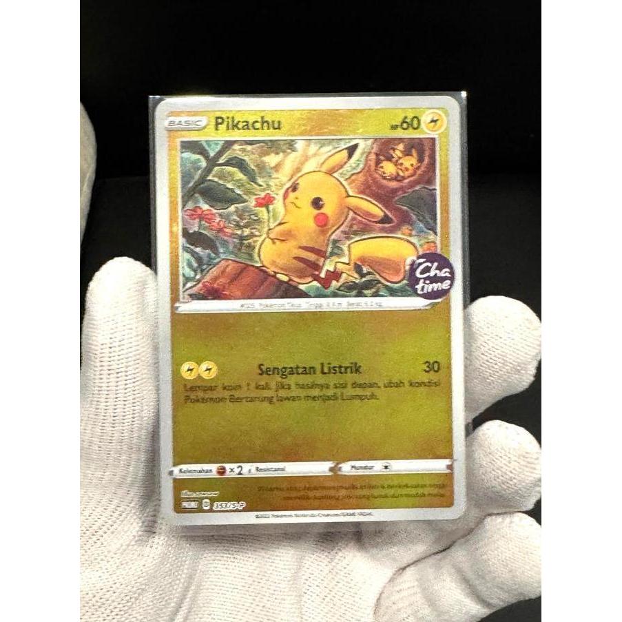 Terlaris Pokemon Pikachu Chatime Kartu Holo Tcg Promo Card