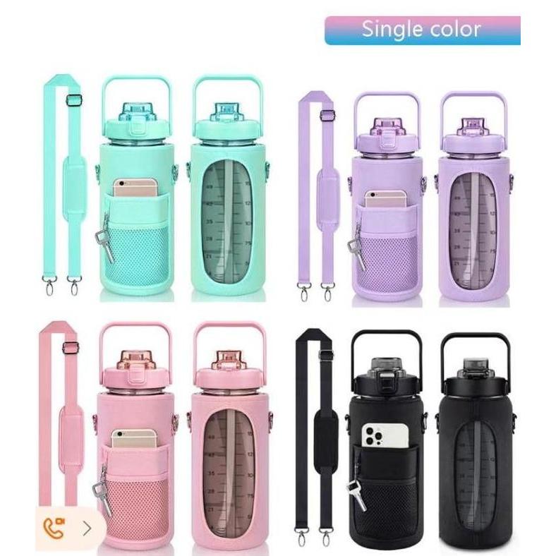 Botol Minum Viral Motivasi 2 Liter BPA FREE Botol Motivasi Bening -