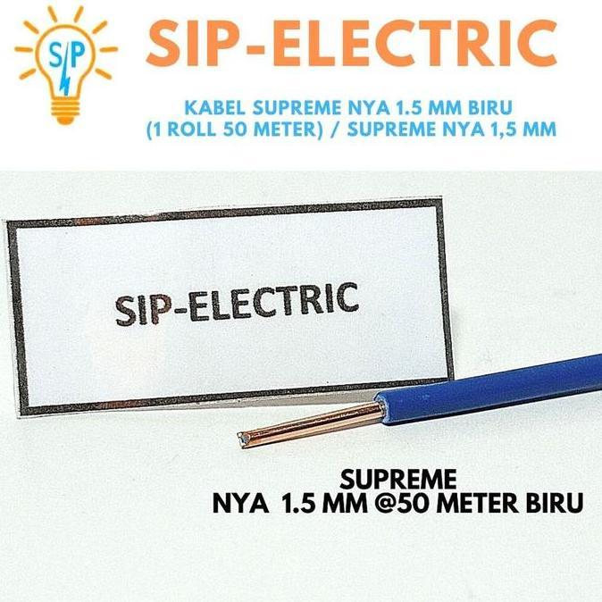 Kabel Supreme NYA 1.5 mm Biru1 Roll 50 Meter / Supreme NYA 1,5 mm Biru