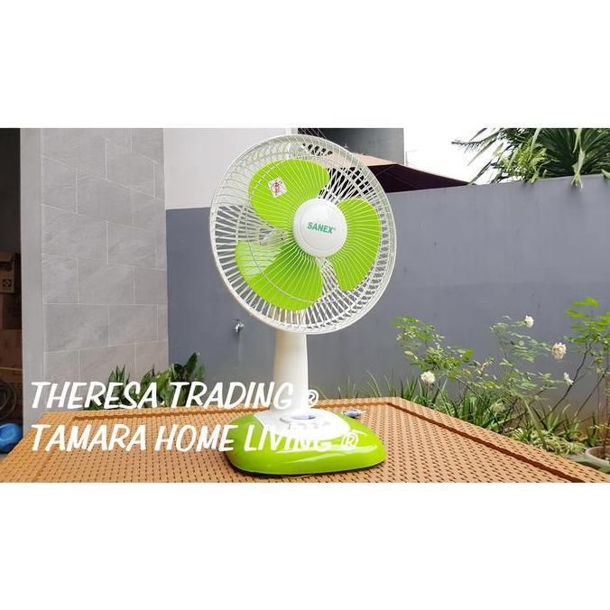 KIPAS ANGIN MEJA DESK FAN SANEX 10 INCH LOW NOISE LOW WATT WITH GRILL