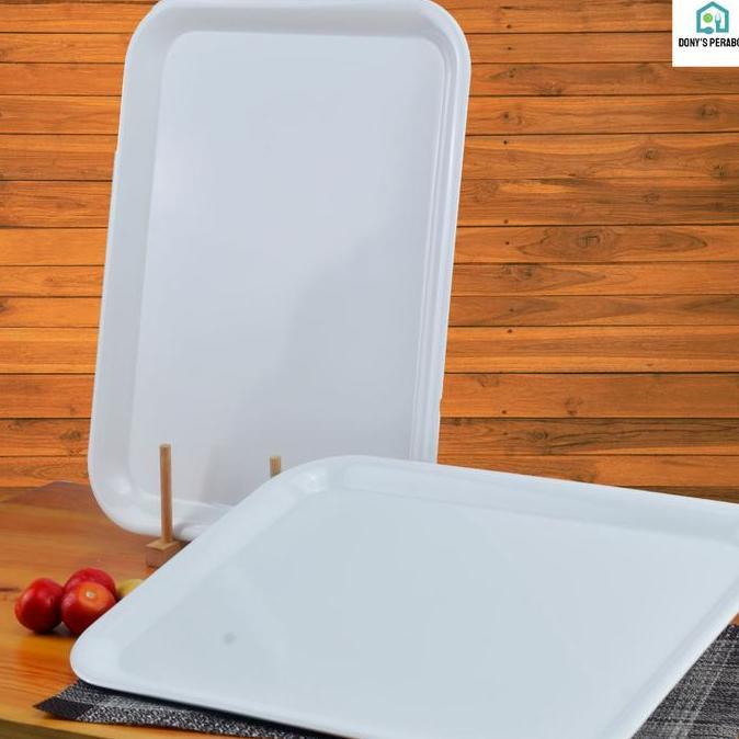 Nampan Melamin PutihTalam Putih Tebal Mewah Kekinian