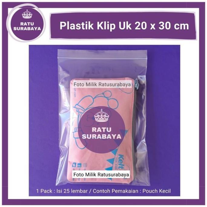 Plastik Zip Lock 20x30 Klip Ziplock Baju Clip Zipper Bening isi 25 pcs