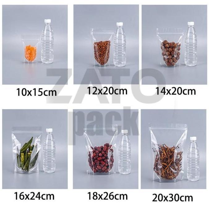 Ziplock Clear Standing 18x26 cm - plastik standing pouch - kemasan