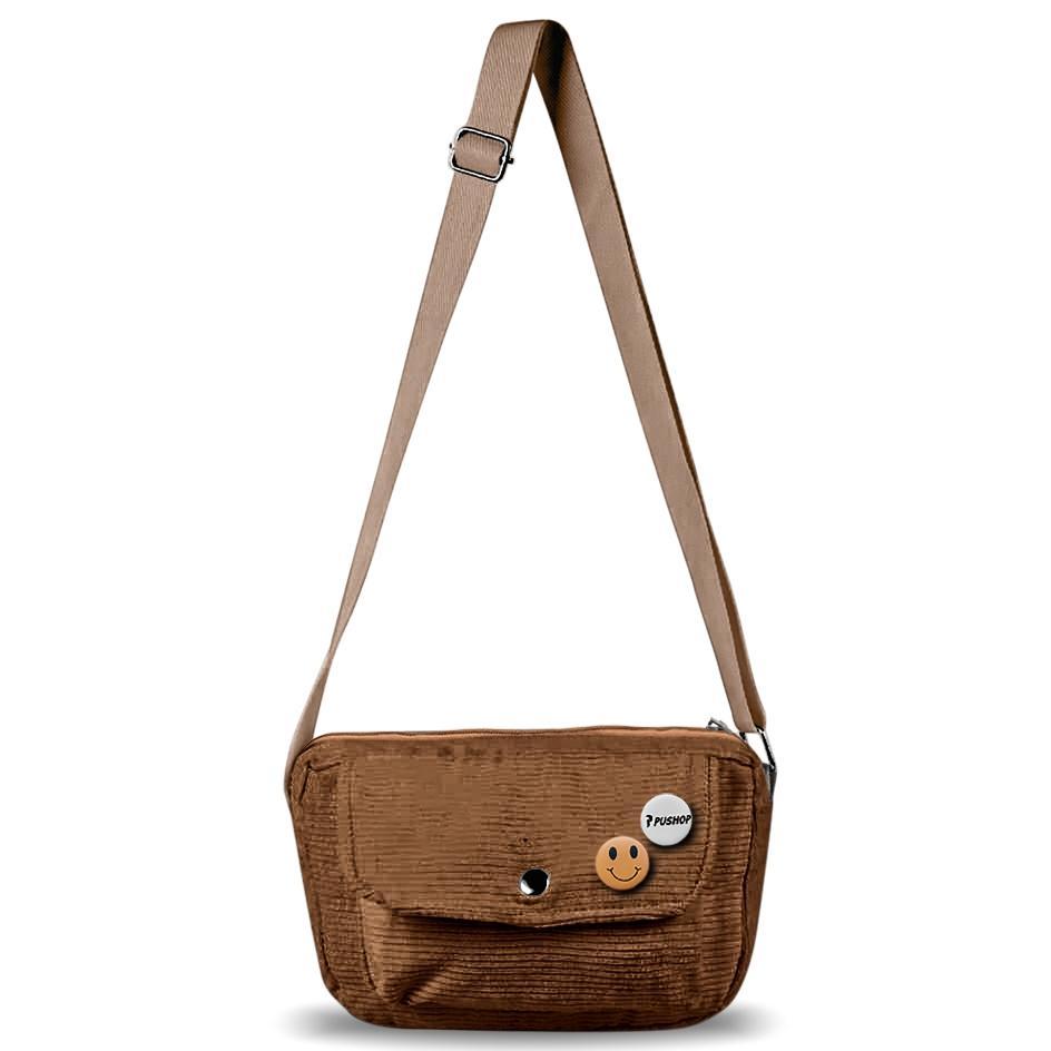 Tas Selempang Corduroy Moana Tas Slingbag Wanita Pushop