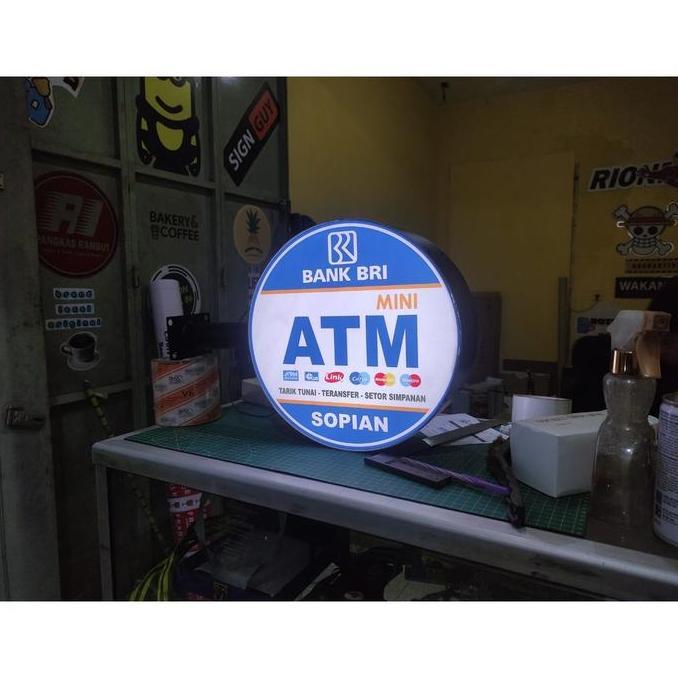 Neon Box Akrilik Agen BRILink Bulat 30x30 Cm