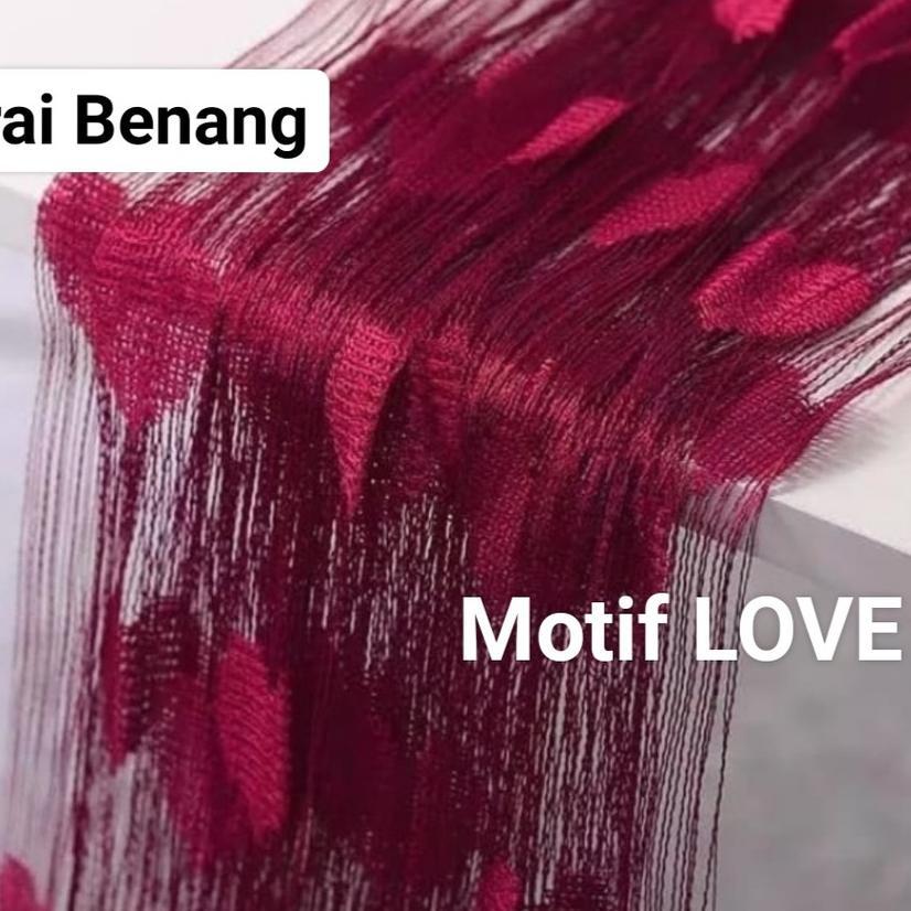 Tirai Benang Motif Love Tirai Pintu Dan Jendela Gorden Banyak Pilihan Warna Bagus Murah Tapi Mewah