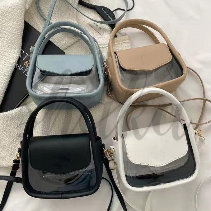 Rosy / Tas Selempang Mika / Tas Selempang Wanita Korea Transparan