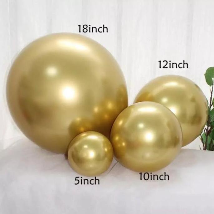 Balon Latex 18 Inch Metalik Chrome / Balon 18 inch Krom Metalic