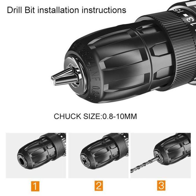 monqiqi 12V Cordless Obeng Bor Listrik