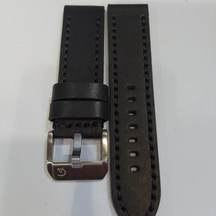 Tali Jam Kulit Alexandre Christie AC Original Strap Leather Hitam