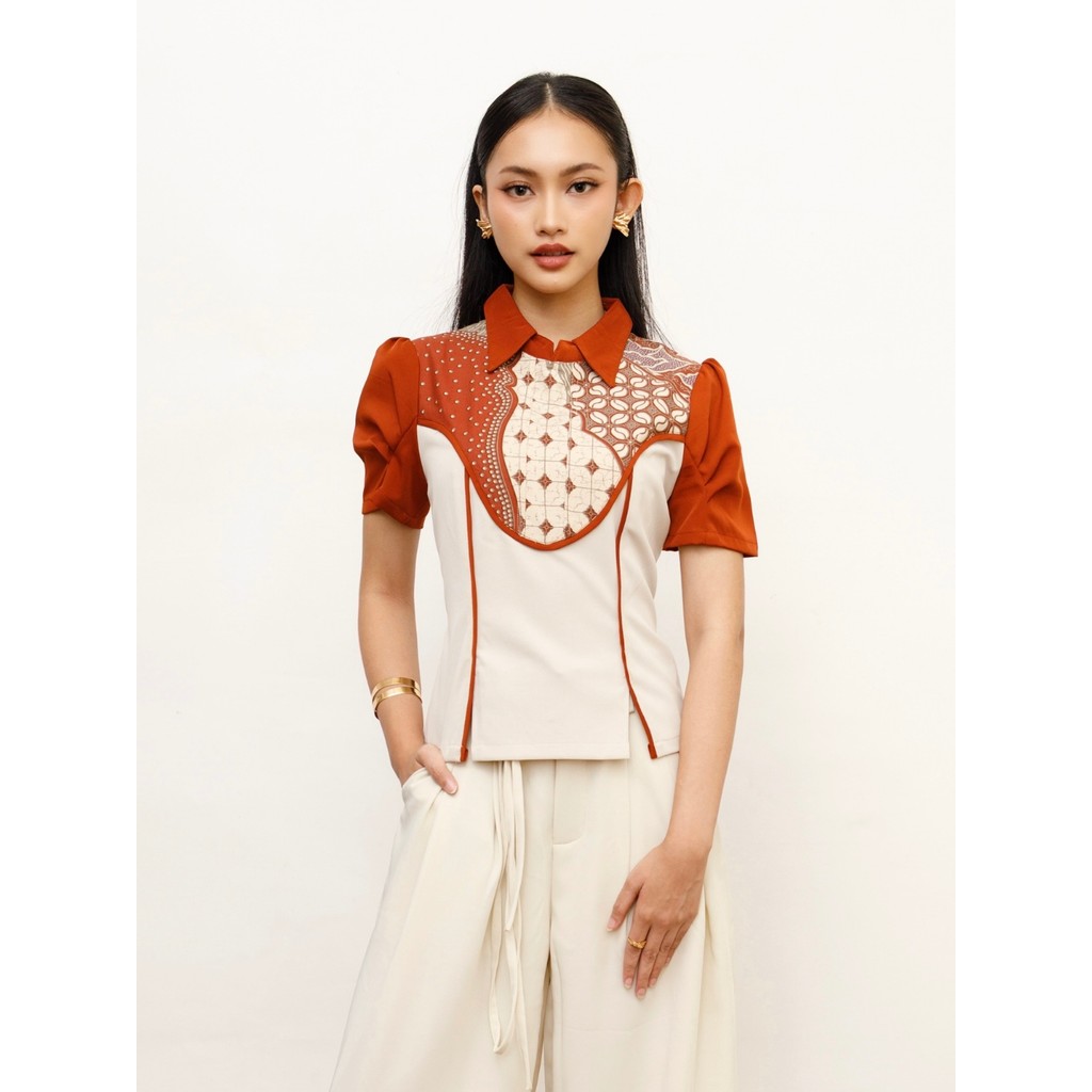 Melvee Batik - Isolde Top - Atasan Batik Modern Wanita Terbaru