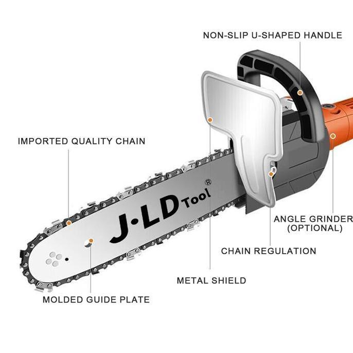 Powerx- Jld Gergaji Mini Gerinda Tangan Adaptor Chainsaw Konverter 12" Untuk Gerinda 4" Dengan Mata 