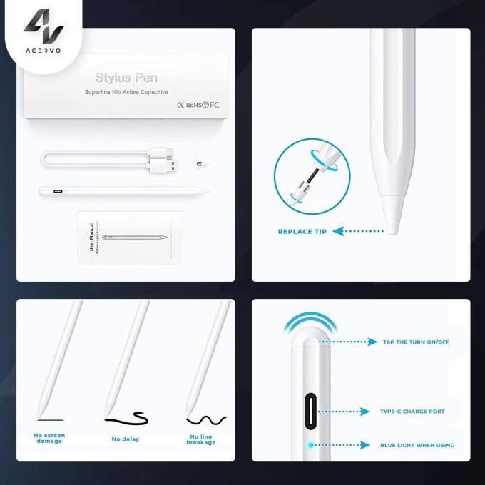 Universal Stylus Pen Active for Tablet, Android, Samsung, Xiaomi, Oppo