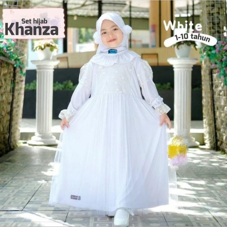 100% AMAN KHALESYA SET GAMIS ANAK PUTIH 1-13 TAHUN GAMIS ANAK PEREMPUAN MANASIK HAJI GAMIS SYAR'I AN