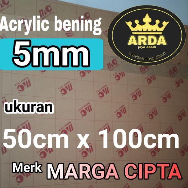 Akrilik 5Mm Bening 50 X 100 Cm Akrilik Lembaran