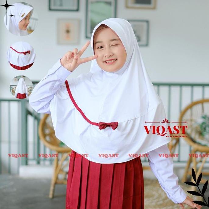 Kerudung Sekolah Anak Viral Pita Rempel ZAFHIRAH 4-13 Tahun Jilbab TK Hijab SD PREMIUM