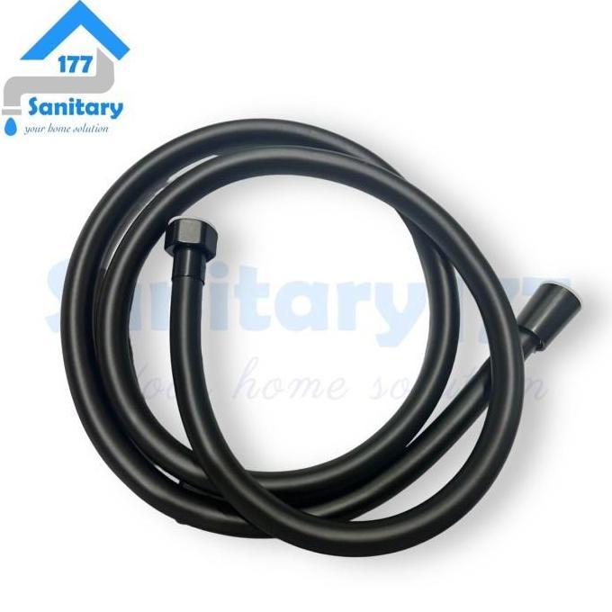 Selang shower Plastik 150cm Hitam pvc-fleksibel hose kloset 1,5 meter closet jet shower mandi black 