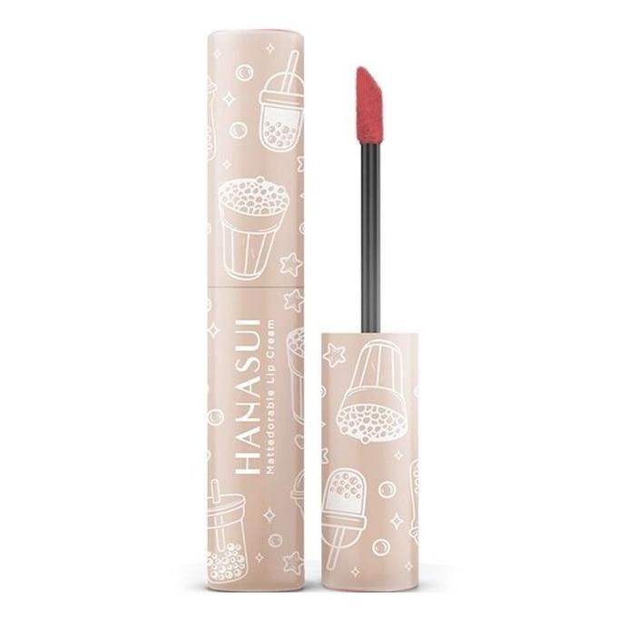 Lipcolor- Lip Cream Hanasui Boba Edition Matcha Latte No 16 Brown Sugar Ombre Original Tahan Lama Da