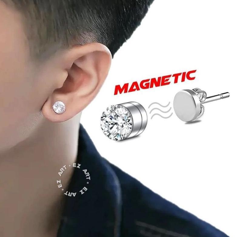 CUCI GUDANG Anting Magnet Diamond Berlian Seperti Asli Ditusuk KEKINIAN