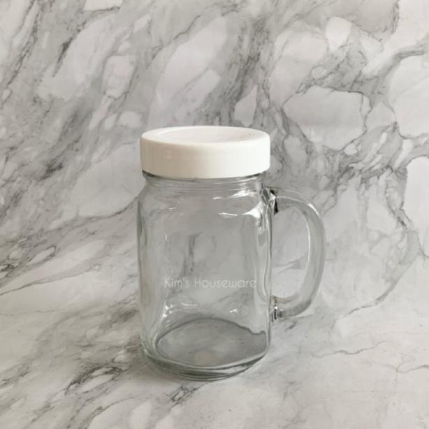 Gelas Kaca Jar Polos+Tutup (500Ml & 250Ml) Viral