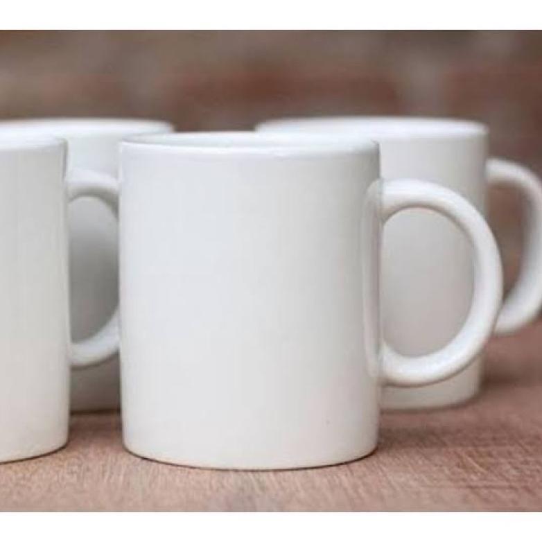Mug Keramik Polos Putih/Hitam | Gelas Keramik | Gelas Souvenir Ready