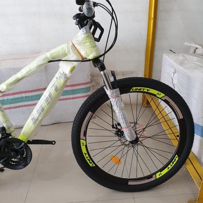 Sepeda Gunung / Sepeda MTB 26 inch UNITY ( Warna Hijau Stabilo Kuning Original