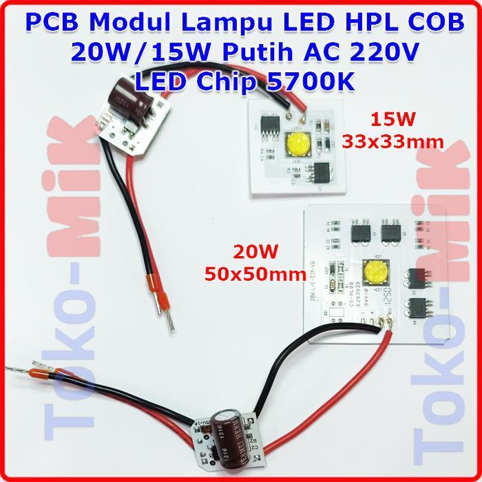 Modul PCB LED HPL COB Putih PCB Alumunium 20W 20 Watt 15 15 Watt Lamp LED SMD Chip AC 220V