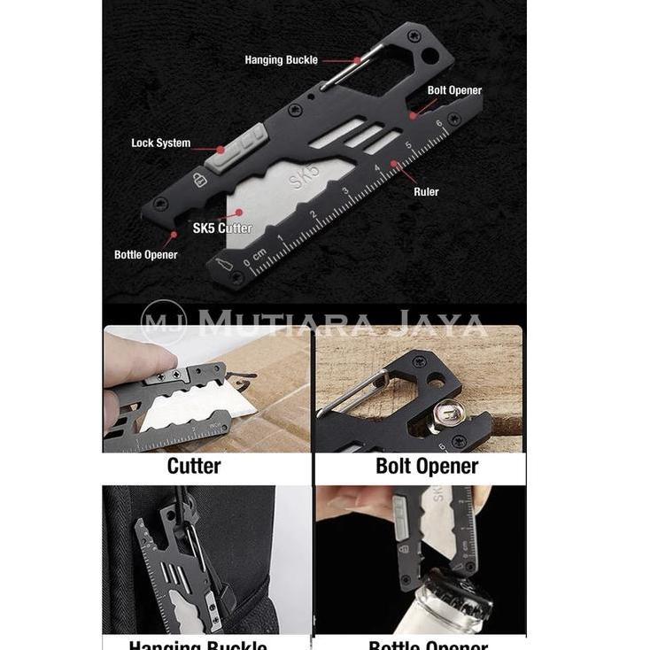 Sfp- Plato Carabiner Multifungsi Gantungan Kunci Pisau Aluminium Stainless