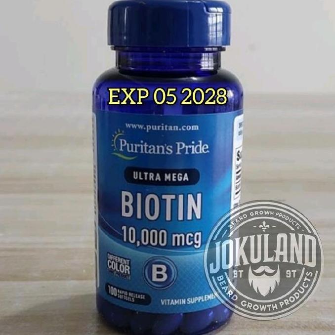Haarvitamine- [Biotin] Biotin 10000 Mcg 100 Softgel Puritan'S Pride Original Segel