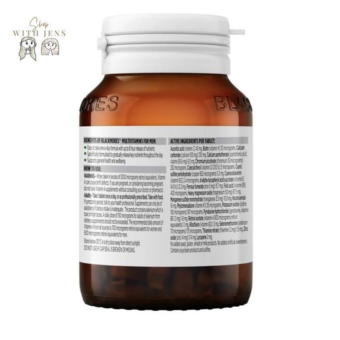 Haarvitamine- Blackmores Multivitamins For Men Sustained Release 60 Tablets Vitamin Dan Mineral Esen