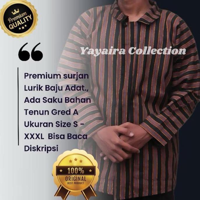 Baju Adat Jawa Lurik Pria Size S,M,L,Xl,Xxl Jumbo Xxxxl Surjan Pria Lurik Pria Dewasa Berkualitas SS