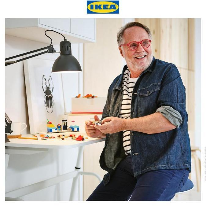 Lichtx- Ikea Tertial Lampu Meja Kerja Abu-Abu Tua Minimalis Baja